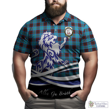 Home Ancient Tartan Polo Shirt with Alba Gu Brath Regal Lion Emblem