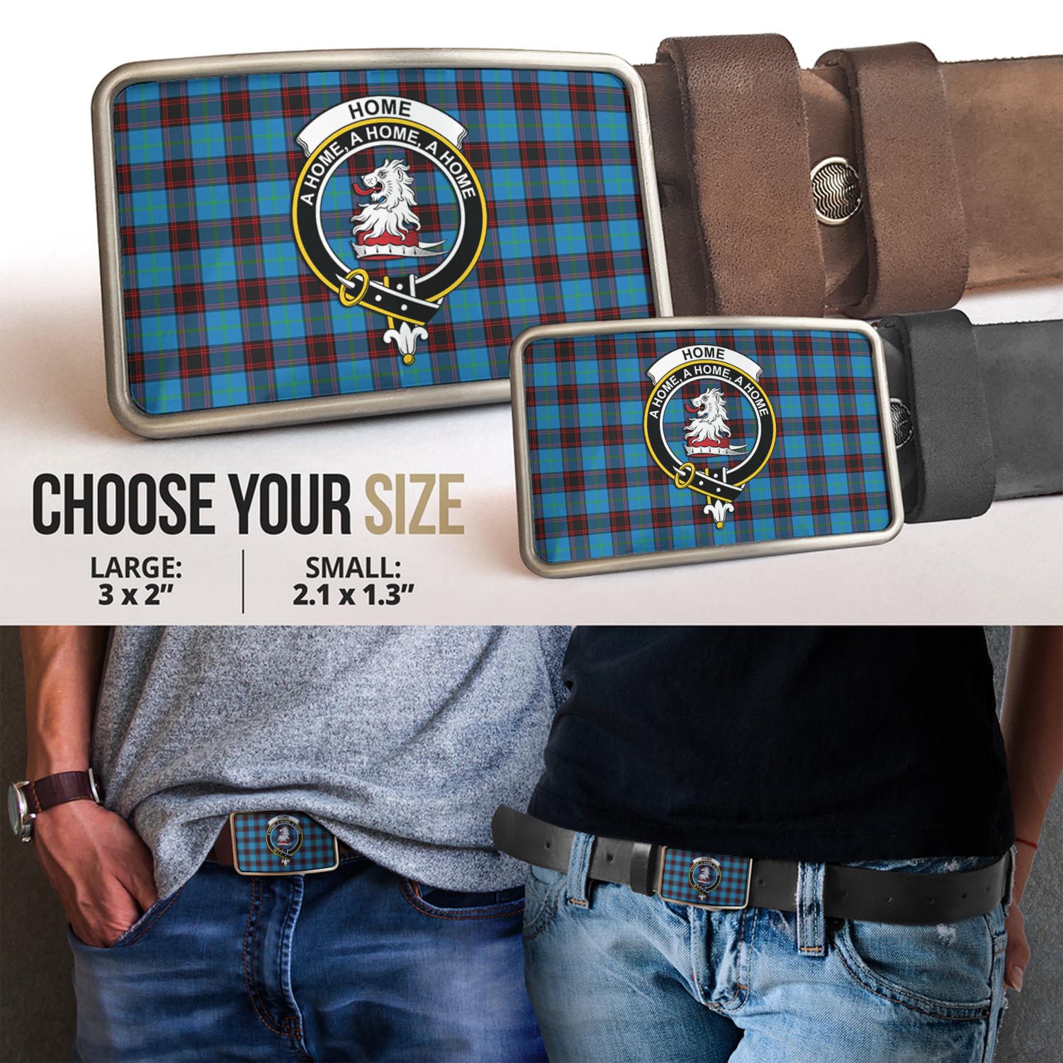 Home Ancient Tartan Belt Buckles with Family Crest - Tartanvibesclothing