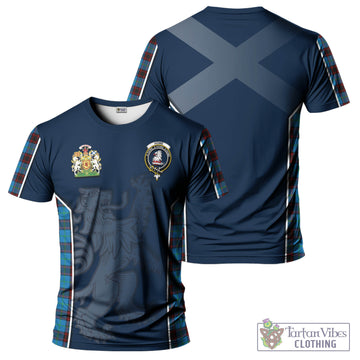Home Ancient Tartan T-Shirt with Family Crest and Lion Rampant Vibes Sport Style