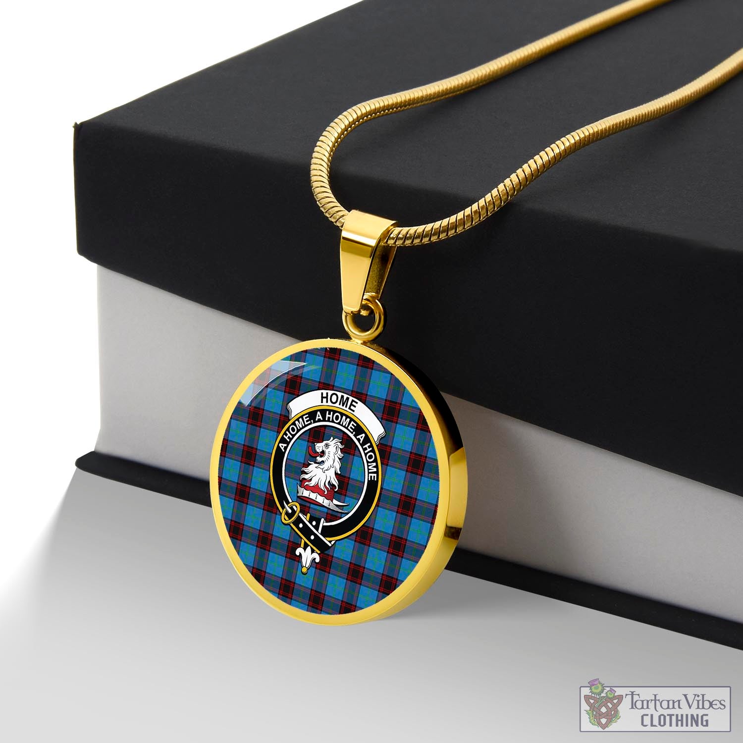 Tartan Vibes Clothing Home Ancient Tartan Circle Necklace with Family Crest