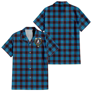 Home Ancient Tartan Short Sleeve Button Down Shirt with Family Crest