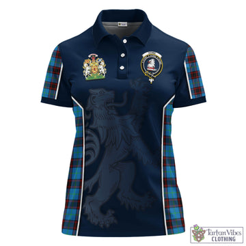 Home Ancient Tartan Women's Polo Shirt with Family Crest and Lion Rampant Vibes Sport Style