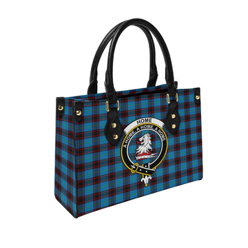 Home Ancient Tartan Leather Bag with Family Crest