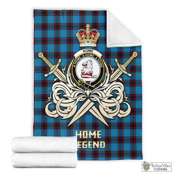 Home Ancient Tartan Blanket with Clan Crest and the Golden Sword of Courageous Legacy