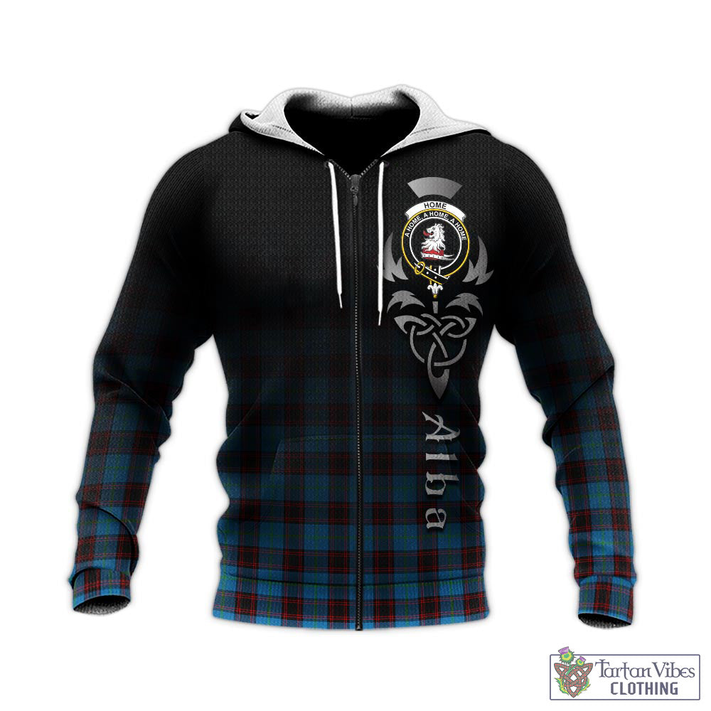 Tartan Vibes Clothing Home Ancient Tartan Knitted Hoodie Featuring Alba Gu Brath Family Crest Celtic Inspired