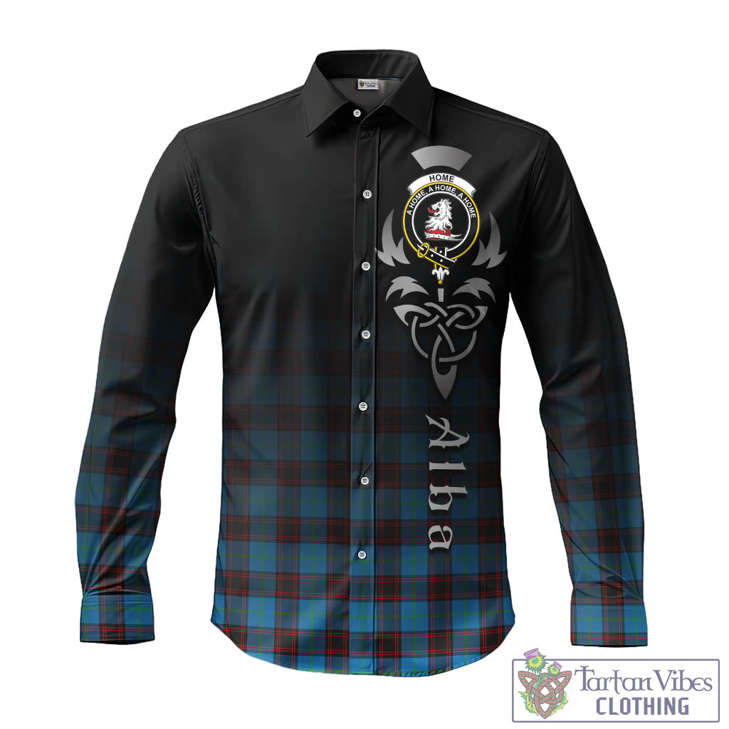 Tartan Vibes Clothing Home Ancient Tartan Long Sleeve Button Up Featuring Alba Gu Brath Family Crest Celtic Inspired