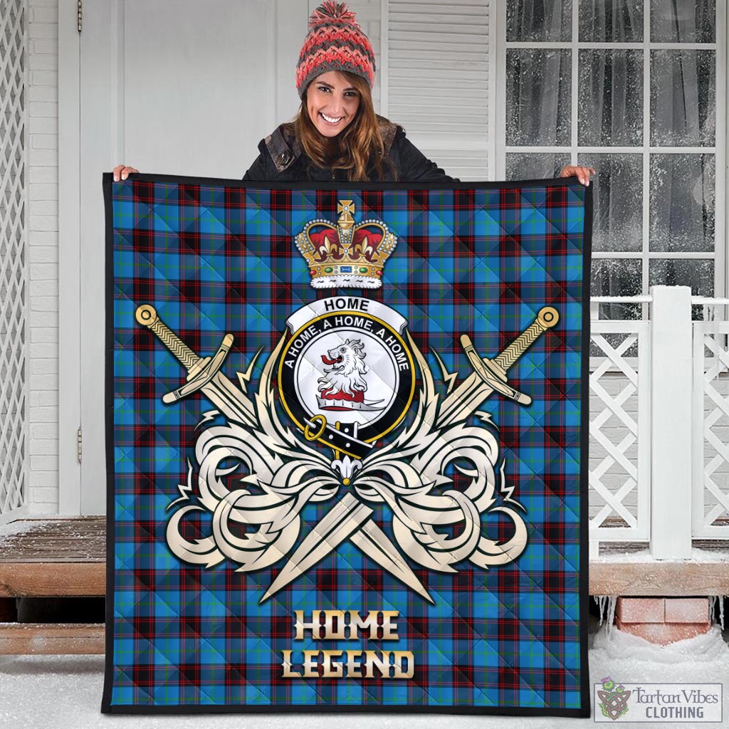 Tartan Vibes Clothing Home Ancient Tartan Quilt with Clan Crest and the Golden Sword of Courageous Legacy