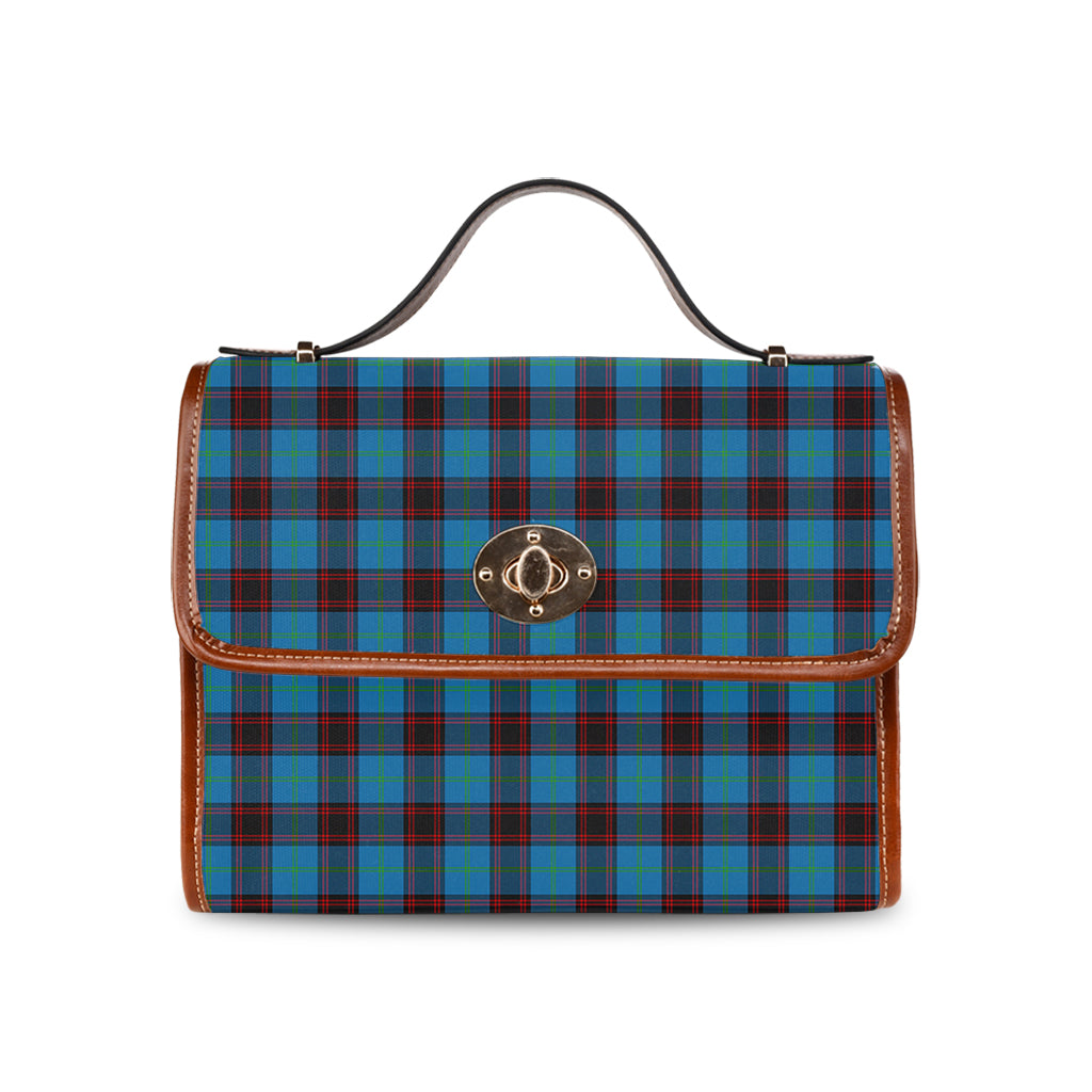 home-ancient-tartan-leather-strap-waterproof-canvas-bag