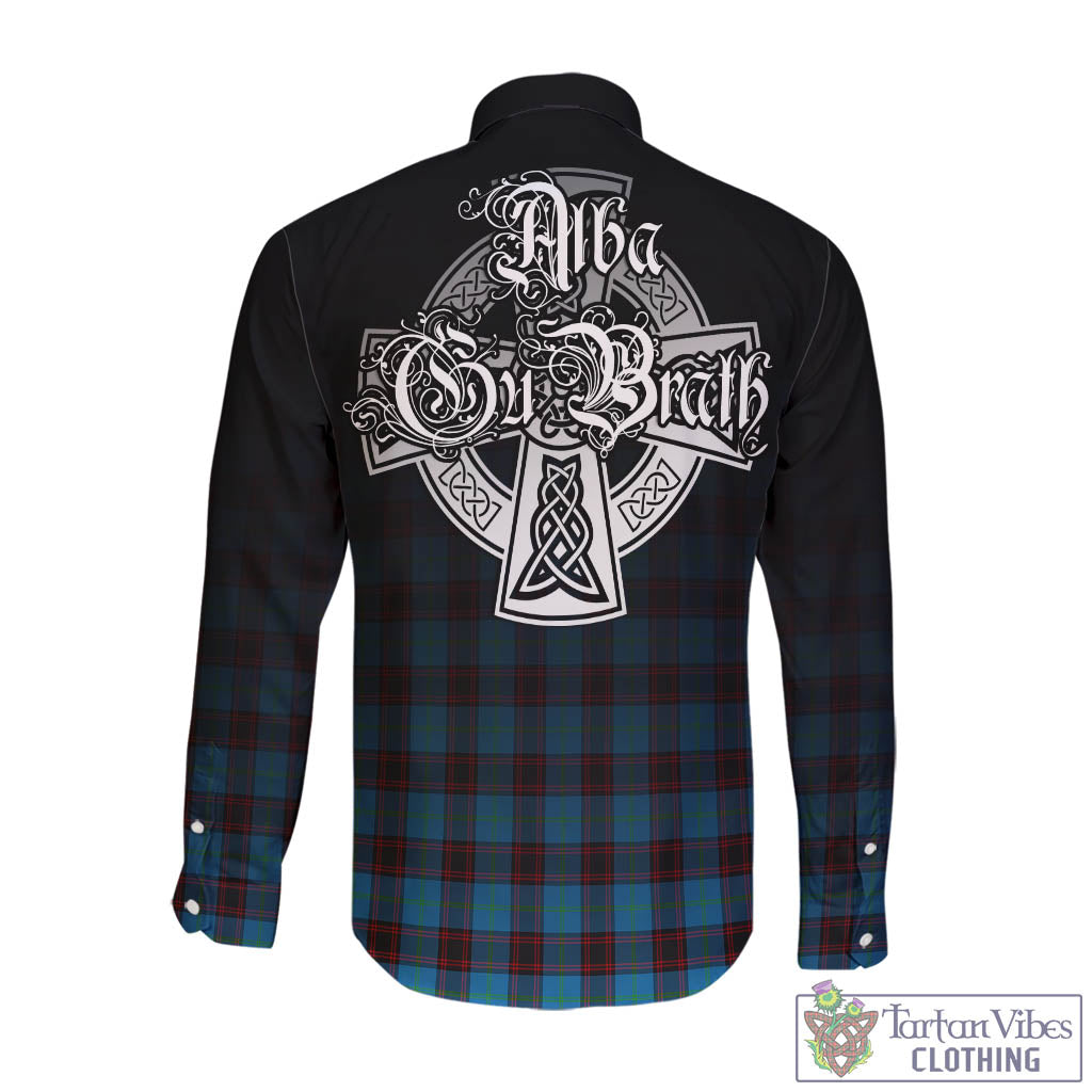 Tartan Vibes Clothing Home Ancient Tartan Long Sleeve Button Up Featuring Alba Gu Brath Family Crest Celtic Inspired