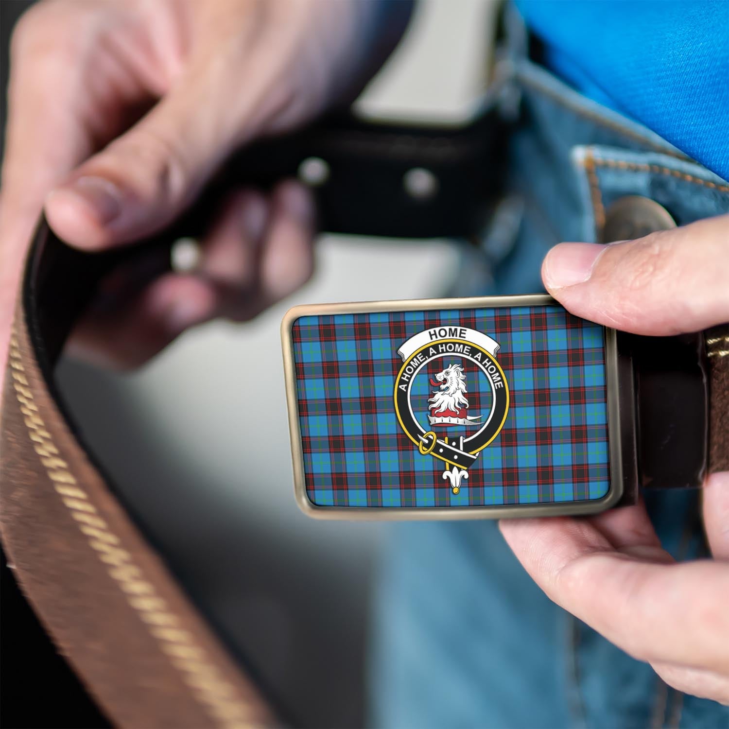 Home Ancient Tartan Belt Buckles with Family Crest - Tartanvibesclothing