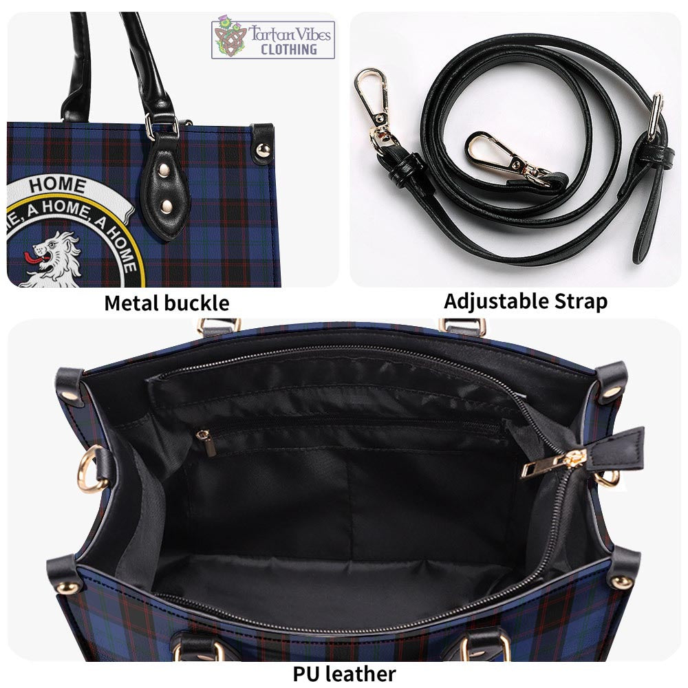 Tartan Vibes Clothing Home (Hume) Tartan Luxury Leather Handbags with Family Crest