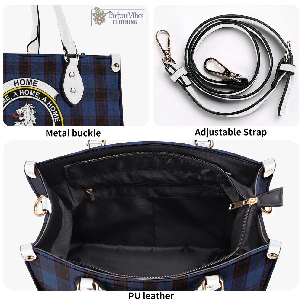 Tartan Vibes Clothing Home (Hume) Tartan Luxury Leather Handbags with Family Crest