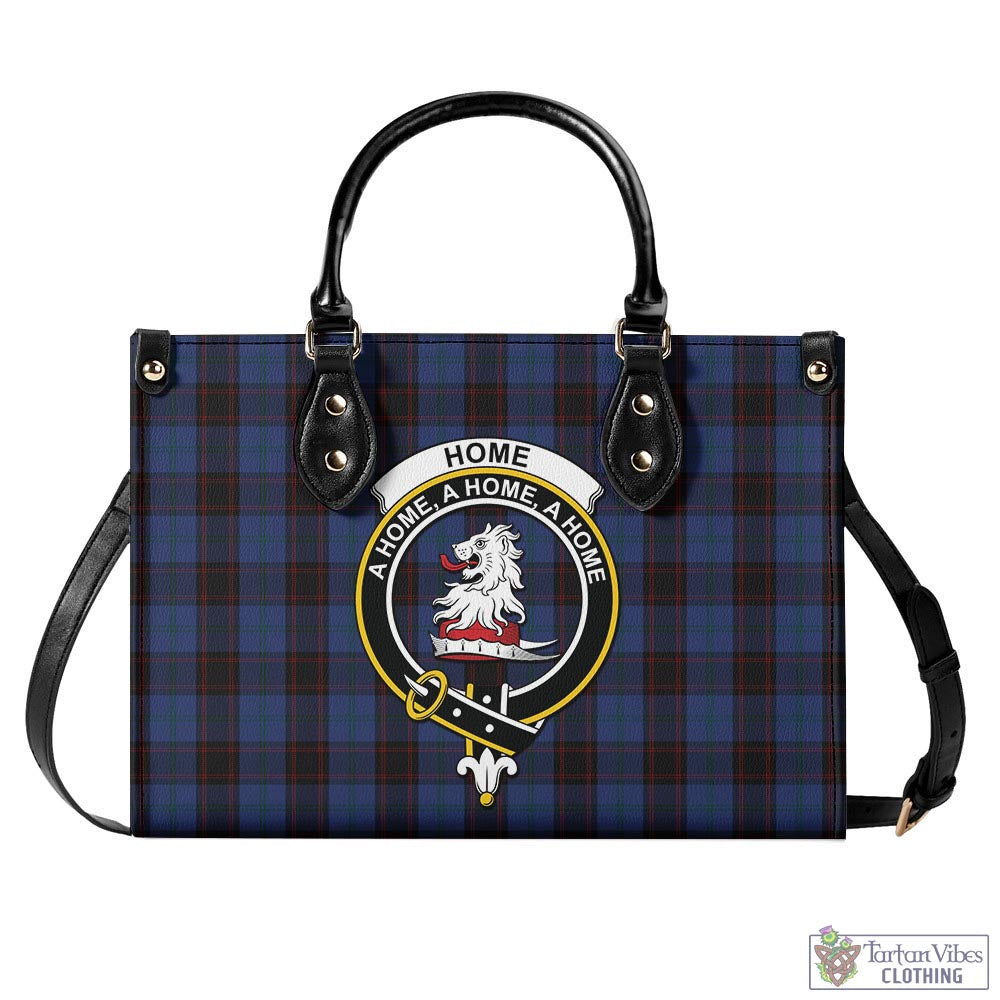 Tartan Vibes Clothing Home (Hume) Tartan Luxury Leather Handbags with Family Crest