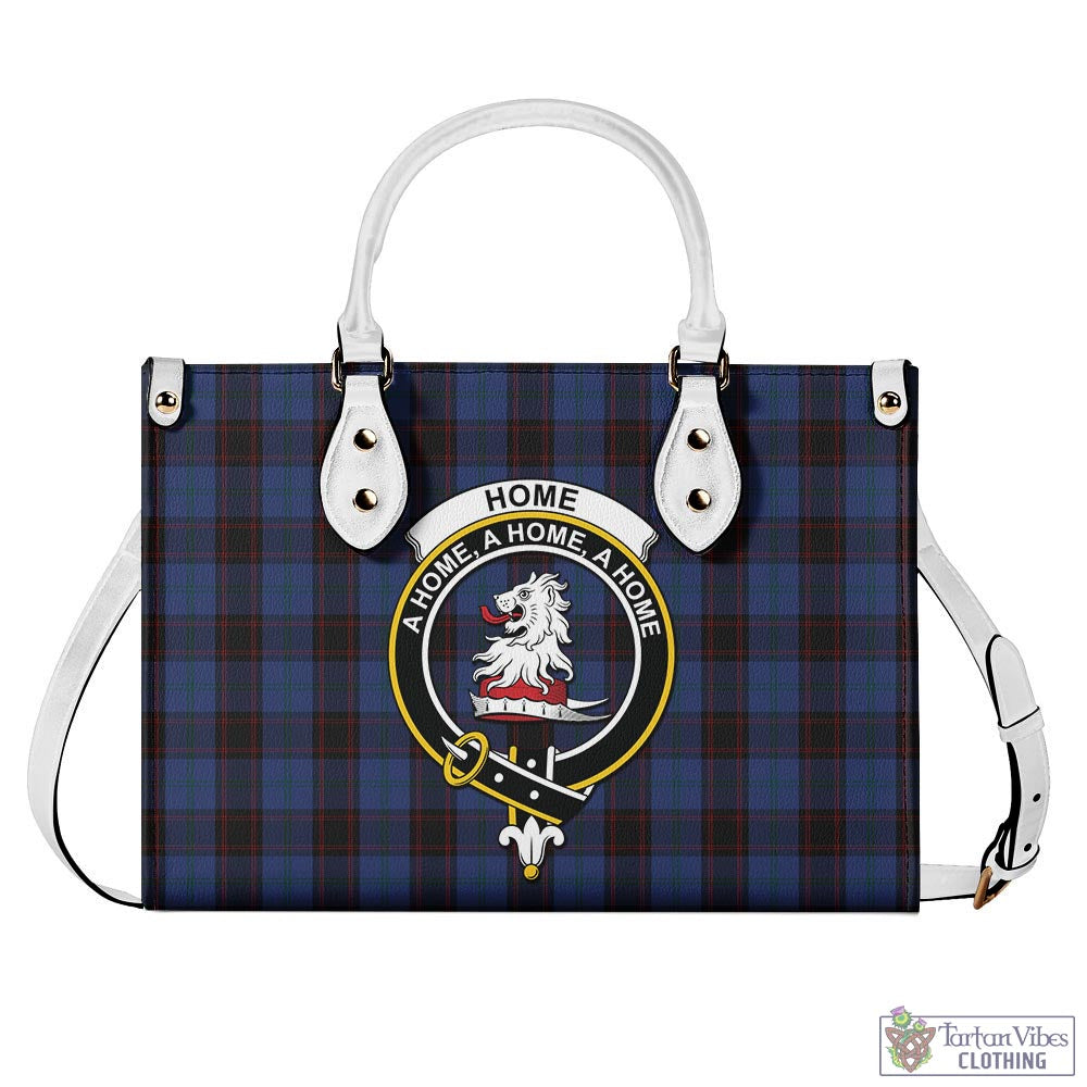 Tartan Vibes Clothing Home (Hume) Tartan Luxury Leather Handbags with Family Crest