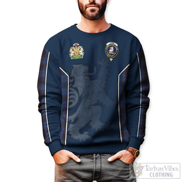 Home Tartan Sweater with Family Crest and Lion Rampant Vibes Sport Style