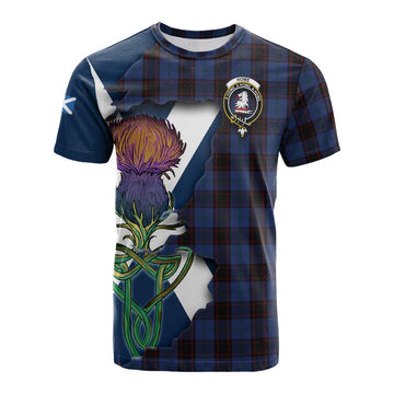 Tartan Vibes Clothing Home (Hume) Tartan Family Crest Cotton T-shirt Scottish Thistle Celtic Inspired