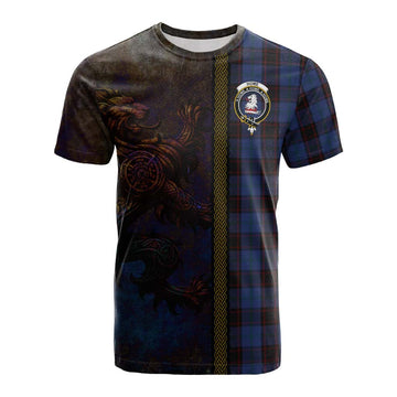Home (Hume) Tartan Family Crest Cotton T-shirt Alba Gu Brath Be Brave Lion Ancient Style