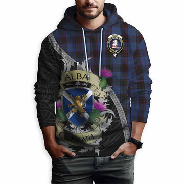 Tartan Vibes Clothing Home (Hume) Tartan Family Crest Hoodie Lion Rampant Royal Thistle Shield Celtic Inspired