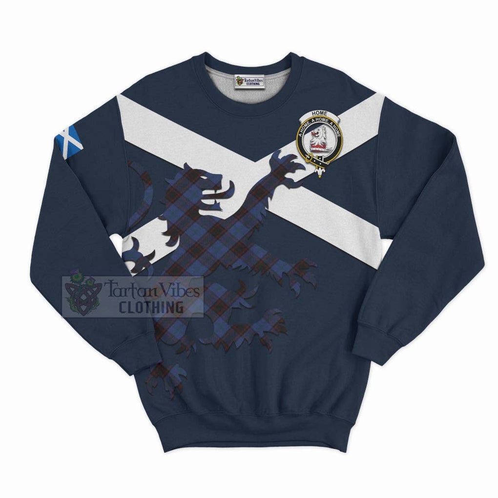 Tartan Vibes Clothing Home (Hume) Tartan Lion Rampant Sweatshirt – Proudly Display Your Heritage with Alba Gu Brath and Clan Name