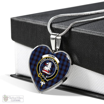 Home Tartan Heart Necklace with Family Crest