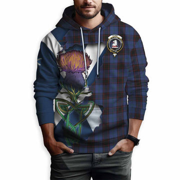 Tartan Vibes Clothing Home (Hume) Tartan Family Crest Hoodie Scottish Thistle Celtic Inspired