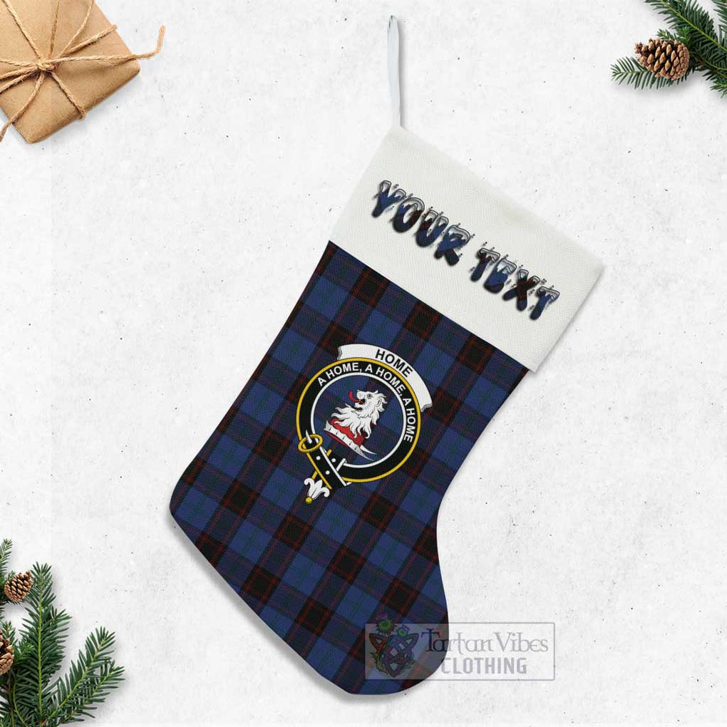 Home (Hume) Tartan Family Crest Christmas Stocking with Personalized Text - Tartan Vibes Clothing