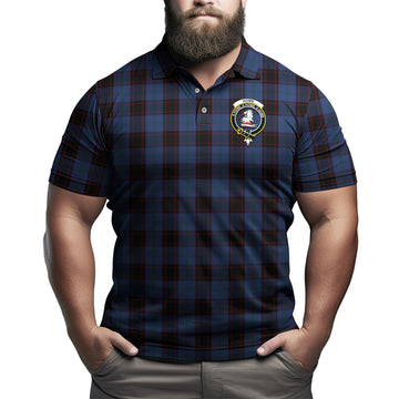Home Tartan Men's Polo Shirt with Family Crest