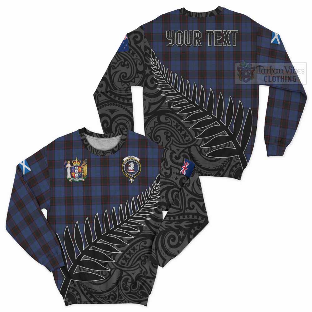 Tartan Vibes Clothing Home (Hume) Crest Tartan Sweatshirt with New Zealand Silver Fern Half Style