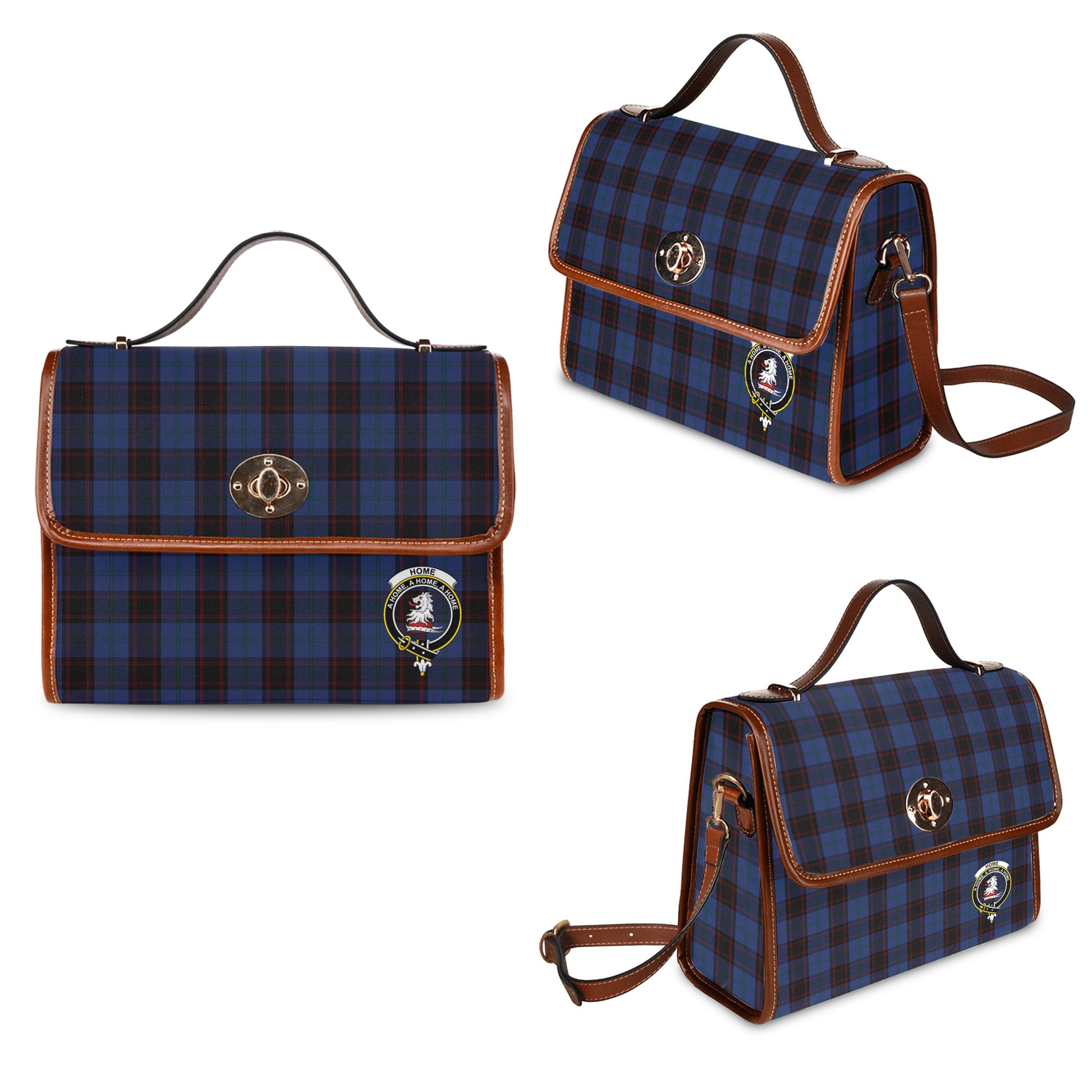 home-hume-tartan-leather-strap-waterproof-canvas-bag-with-family-crest