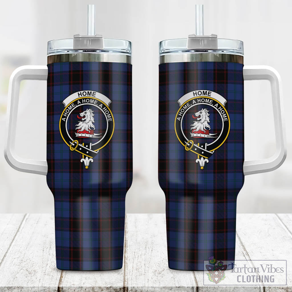 Tartan Vibes Clothing Home (Hume) Tartan and Family Crest Tumbler with Handle