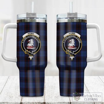 Tartan Vibes Clothing Home (Hume) Tartan and Family Crest Tumbler with Handle