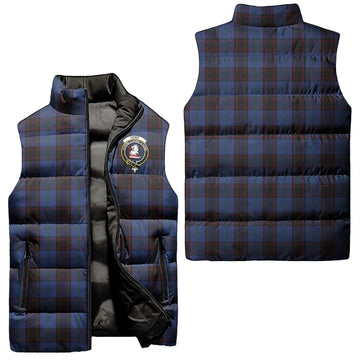Home Tartan Sleeveless Puffer Jacket with Family Crest