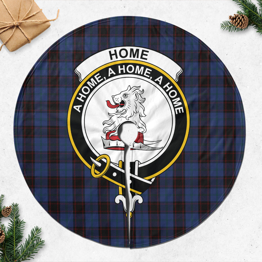Home (Hume) Tartan Christmas Tree Skirt with Family Crest - Tartanvibesclothing