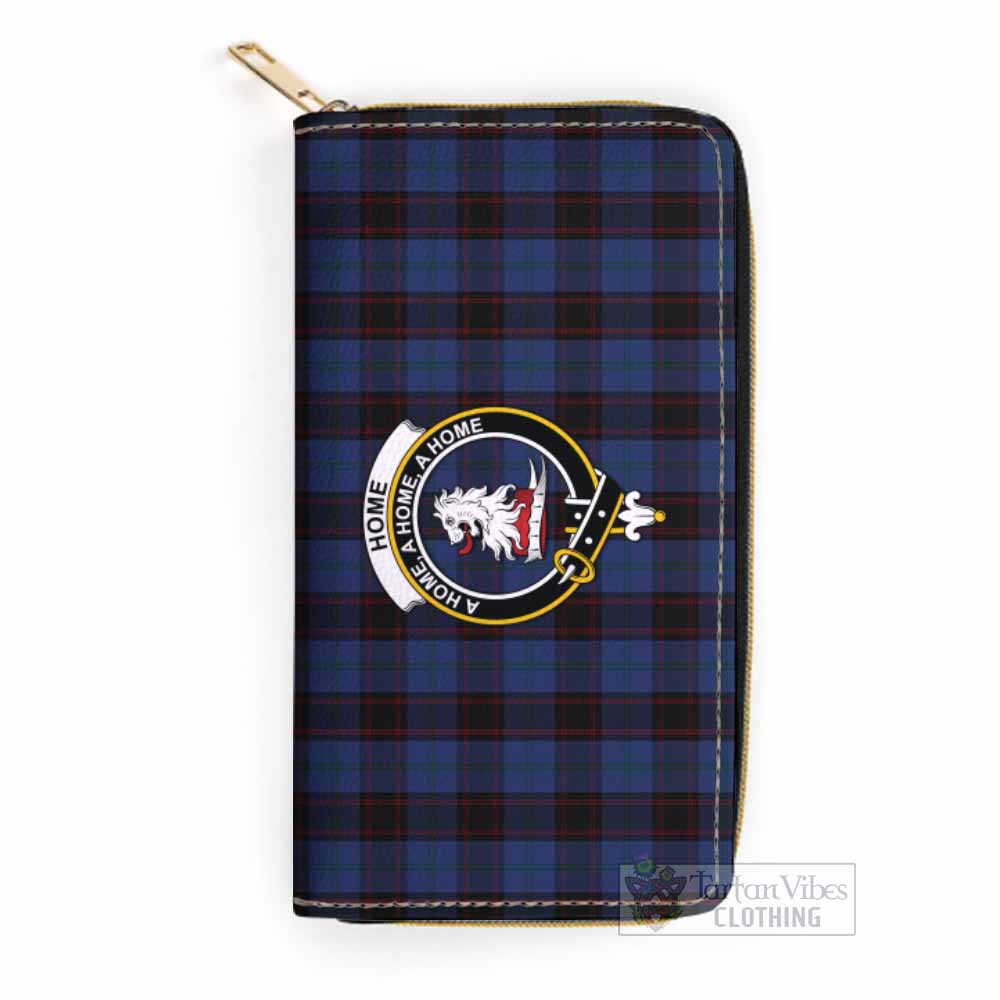 Tartan Vibes Clothing Home (Hume) Tartan Women's Leather Wallet with Family Crest