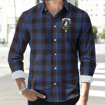 Home Tartan Long Sleeve Button Up Shirt with Family Crest
