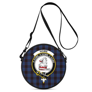 Home (Hume) Tartan Round Satchel Bags with Family Crest