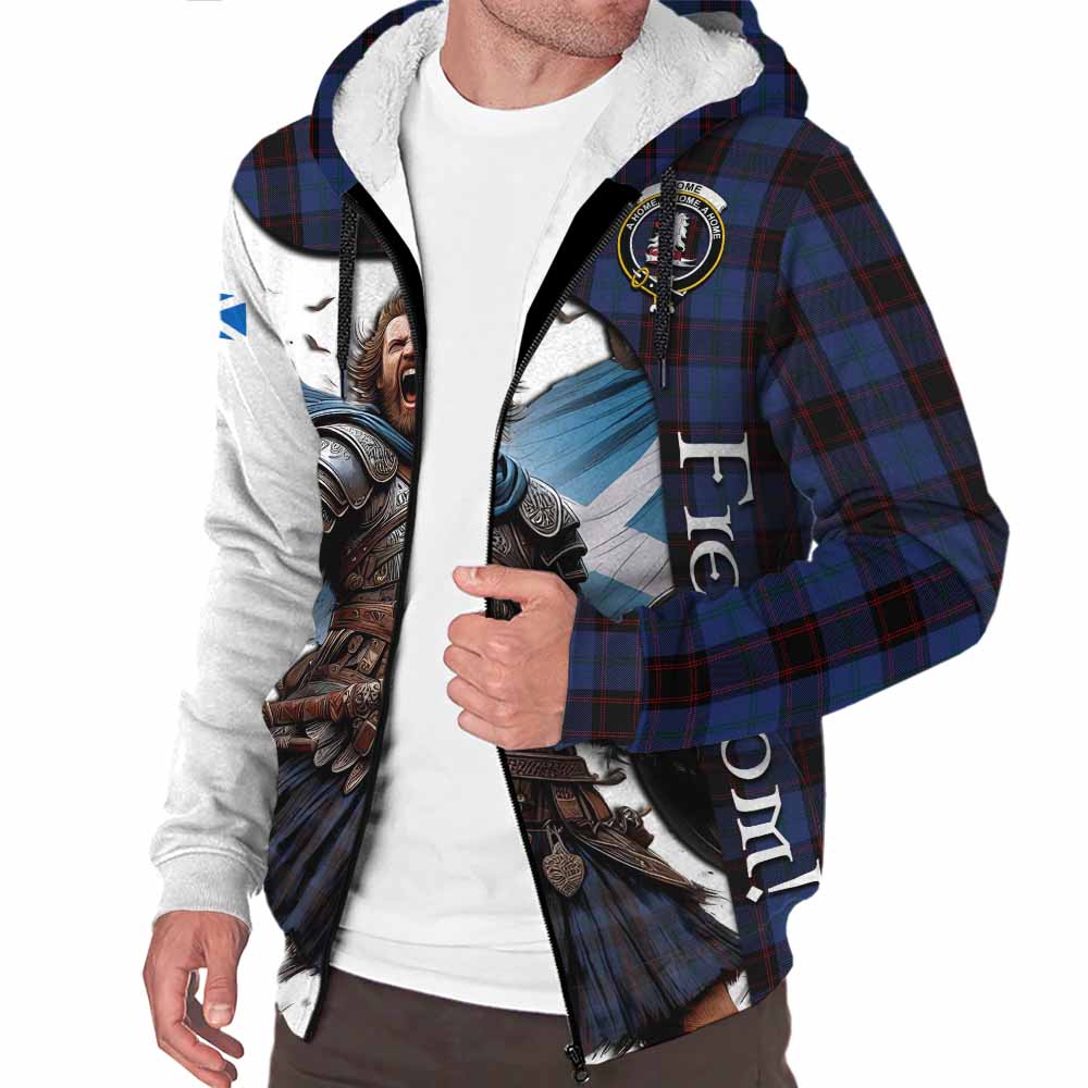 Tartan Vibes Clothing Home (Hume) Crest Tartan Sherpa Hoodie Inspired by the Freedom of Scottish Warrior