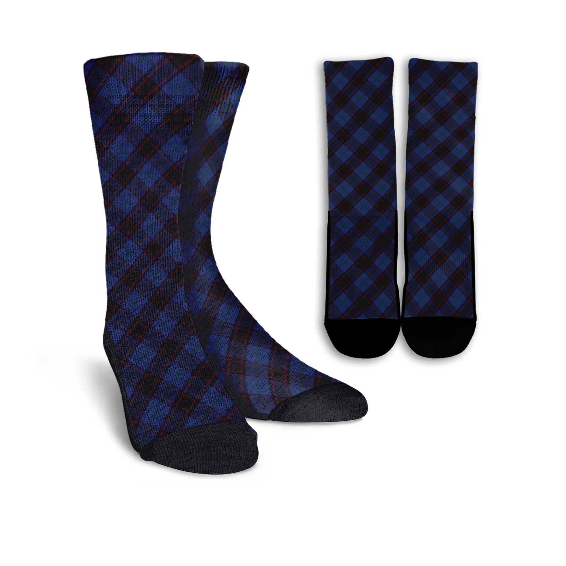 Home (Hume) Tartan Crew Socks Cross Tartan Style - Tartanvibesclothing