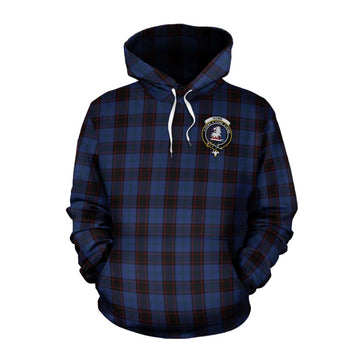 Tartan Vibes Clothing Home (Hume) Tartan Cotton Hoodie with Family Crest Celtic Skull Style