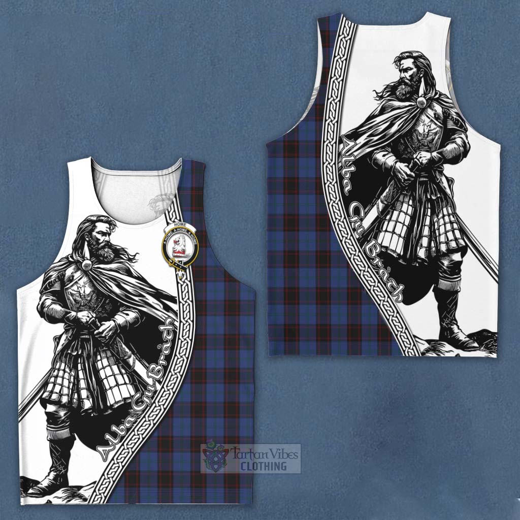 Tartan Vibes Clothing Home (Hume) Tartan Clan Crest Men's Tank Top with Highlander Warrior Celtic Style