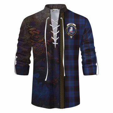 Home (Hume) Tartan Family Crest Ghillie Kilt Shirt Alba Gu Brath Be Brave Lion Ancient Style