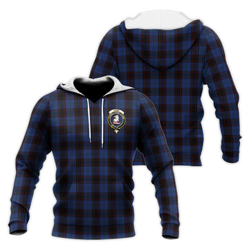 Home (Hume) Tartan Knitted Hoodie with Family Crest