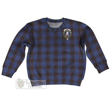 Home (Hume) Tartan Kid Ugly Sweater with Family Crest