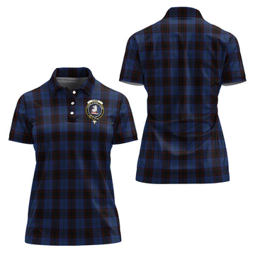 Home (Hume) Tartan Polo Shirt with Family Crest For Women