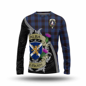 Tartan Vibes Clothing Home (Hume) Tartan Family Crest Long Sleeve T-Shirt Lion Rampant Royal Thistle Shield Celtic Inspired