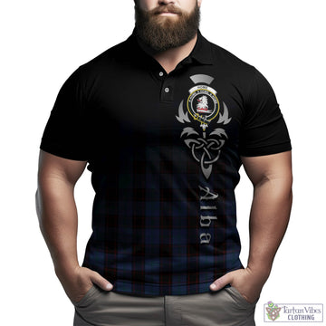 Home (Hume) Tartan Polo Shirt Featuring Alba Gu Brath Family Crest Celtic Inspired