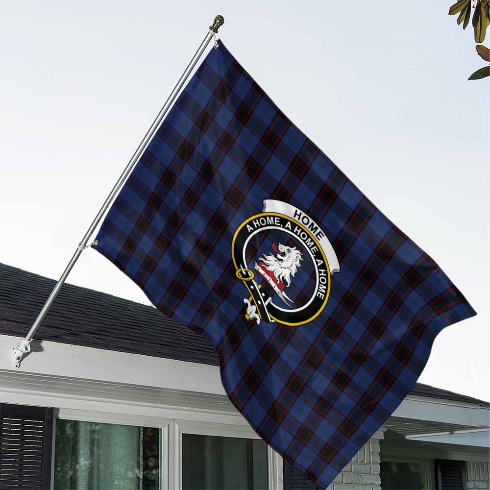 Tartan Vibes Clothing Home (Hume) Tartan House Flag with Family Crest