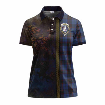Home (Hume) Tartan Family Crest Women's Polo Shirt Alba Gu Brath Be Brave Lion Ancient Style