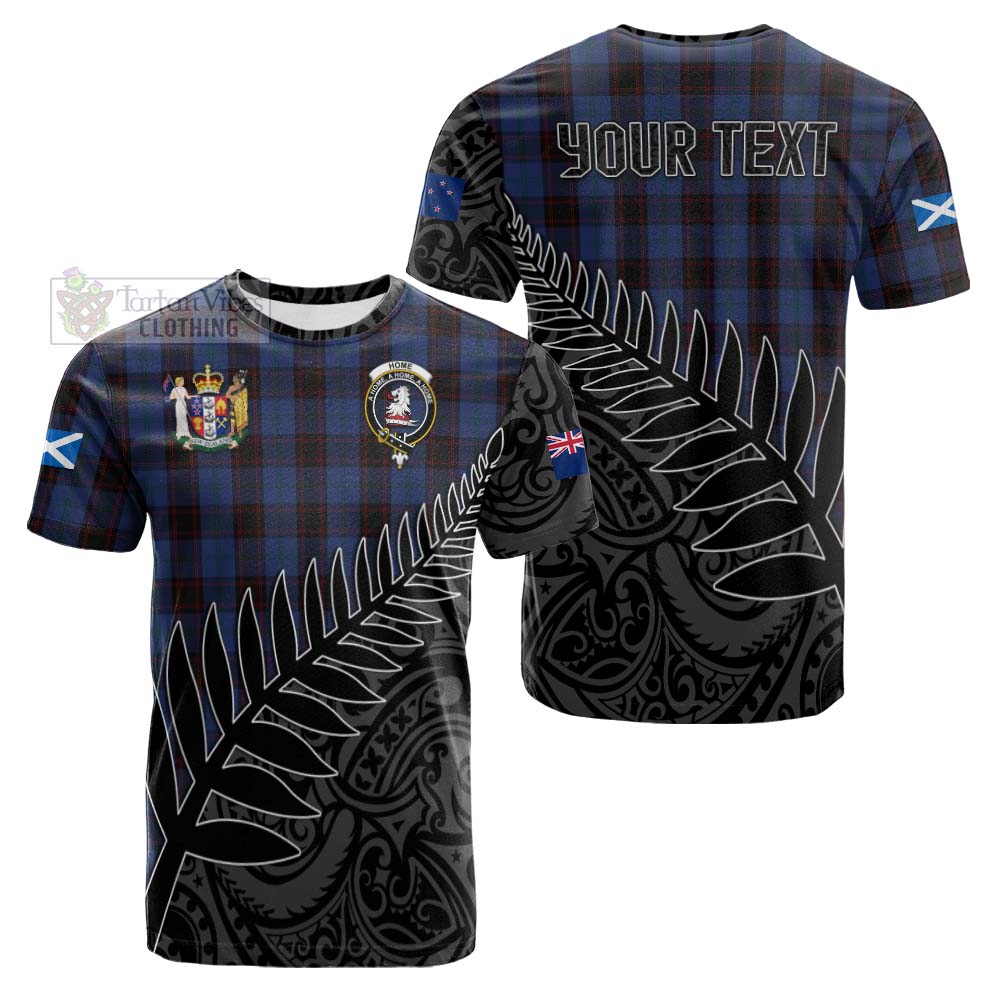 Tartan Vibes Clothing Home (Hume) Crest Tartan Cotton T-shirt with New Zealand Silver Fern Half Style