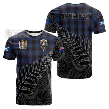 Tartan Vibes Clothing Home (Hume) Crest Tartan Cotton T-shirt with New Zealand Silver Fern Half Style